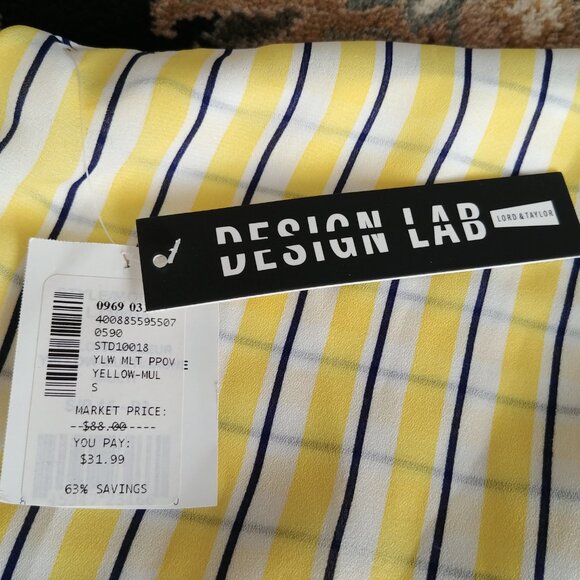 🛍️ BUNDLE ONLY * Design Lab Striped Yellow Dress Small S Lord & Taylor Sundress - Picture 6 of 9